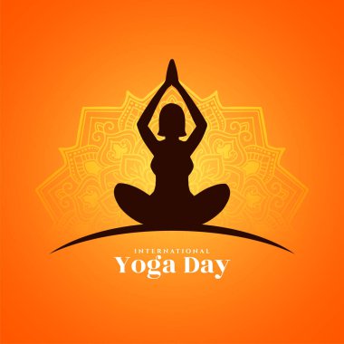 Uluslararası Yoga Günü zarif dekoratif arka plan vektörünü kutladı