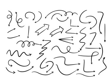 Dekoratif El çizilmiş sanat karalama biçimi vektör ok toplama vektörü