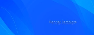 Soyut mavi dalga tarzı pankart tasarım vektörü
