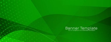Modern yeşil renk dalgası tarzı pankart tasarım vektörü