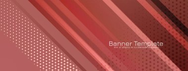 Modern dekoratif kırmızı şerit desenli pankart tasarım vektörü