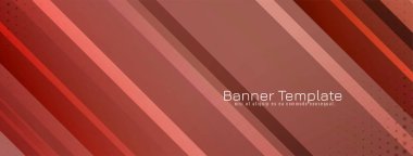Modern dekoratif kırmızı şerit desenli pankart tasarım vektörü