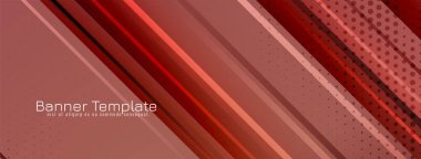 Güzel kırmızı renkli şerit desenli pankart tasarım vektörü