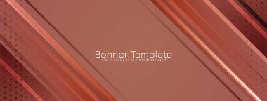 Güzel kırmızı renkli şerit desenli pankart tasarım vektörü