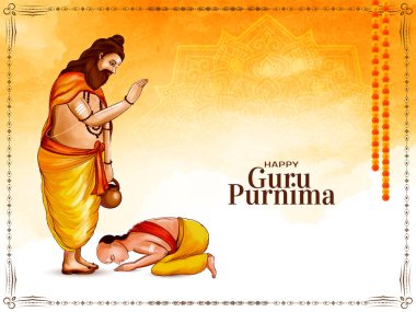 Güzel Mutlu Guru Purnima Hint geleneksel festival arka plan vektörü