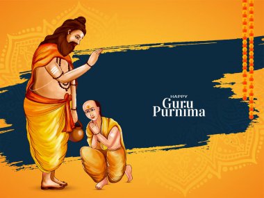 Güzel Mutlu Guru Purnima Hint geleneksel festival arka plan vektörü