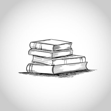 El çizimi kitap seti tasarım arka plan vektörü