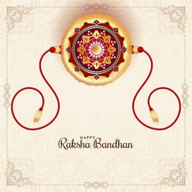 Zarif Mutlu Raksha bandosu Hint geleneksel festival kartı vektörü