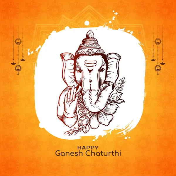 stock vector Religious Happy Ganesh Chaturthi Indian hindu festival celebration card vector