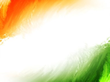 Hint Bağımsızlık Günü vektörü için üç renkli Hindistan bayrağı fırça darbesi tasarımı