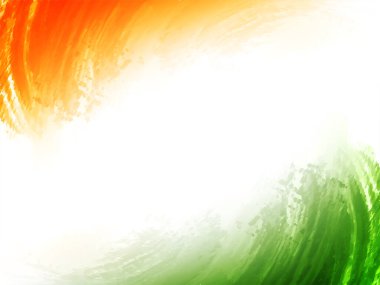 Bağımsızlık Günü vektörü için üç renkli Hint bayrağı temalı suluboya fırça darbesi tasarımı