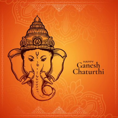 Güzel mutlu Ganesh Chaturthi Hint festivali dini arka plan vektörü