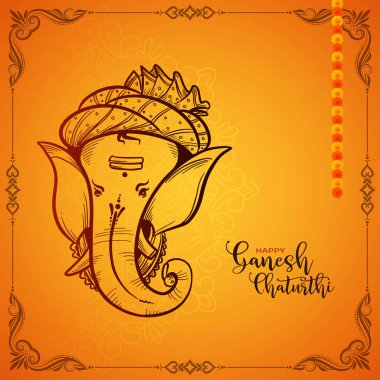 Zarif Mutlu Ganesh Chaturthi kültürel Hint festivali kutlama arka plan vektörü