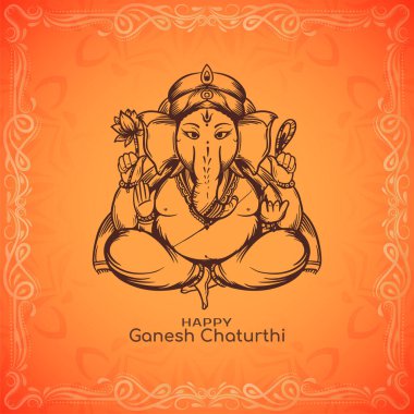 Güzel mutlu Ganesh Chaturthi Hint festivali dini arka plan vektörü