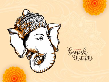 Güzel mutlu Ganesh Chaturthi Hint festivali dini arka plan vektörü