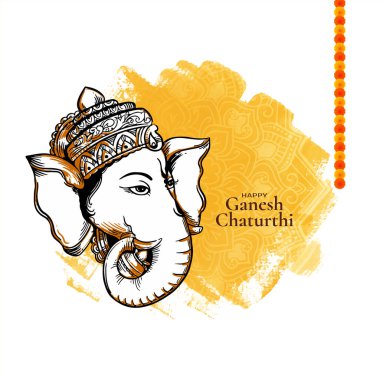 Zarif Mutlu Ganesh Chaturthi kültürel Hint festivali kutlama arka plan vektörü