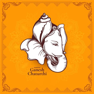 Mutlu Ganesh Chaturthi dini Hint festivali kutlama kartı vektörü