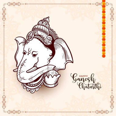 Mutlu Ganesh Chaturthi geleneksel Hint dini festivali arka plan vektörü