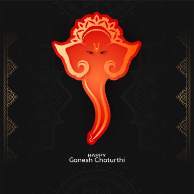 Mutlu Ganesh Chaturthi geleneksel Hint festivali kutlama kartı vektörü