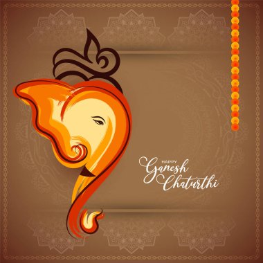 Mutlu Ganesh Chaturthi kültürel Hint festivali Güzel arka plan vektörü