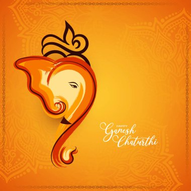 Happy Ganesh Chaturthi cultural Indian festival beautiful background vector clipart