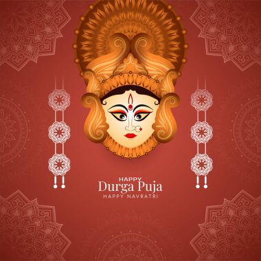 Mutlu Durga puja ve Navratri Hint festivali dekoratif arka plan vektörü