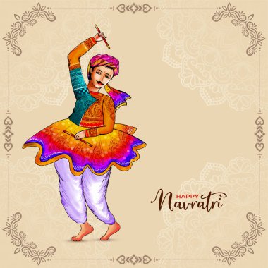 Geleneksel Hindistan Mutlu Navratri Dandiya Garba Gecesi Kutlama Geçmişi