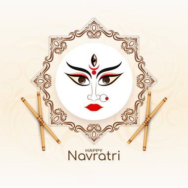 Mutlu Navratri ve Durga puja geleneksel festival arka plan vektörü