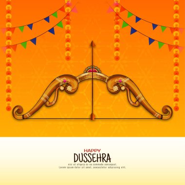 Beautiful Happy Dussehra hindu traditional festival celebration card design vector clipart