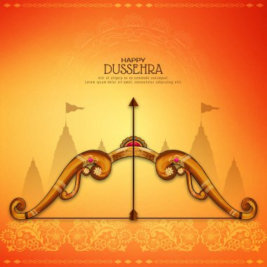 Mutlu Dussehra Hint bayramı geleneksel kutlama kartı vektörü