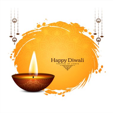 Mutlu Diwali kültürel Hint festivali kutlama arka plan tasarım vektörü