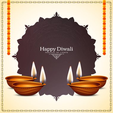 Mutlu Diwali dini Hint festivali arka plan tasarım vektörü