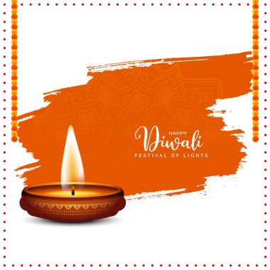 Güzel Mutlu Diwali dini Hint festivali kutlama arka plan vektörü