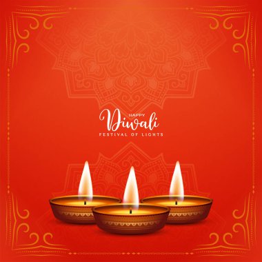 Modern Happy Diwali Hint festivali dekoratif arka plan vektörü