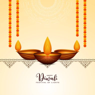 Mutlu Diwali Hint Festivali arka plan tasarım vektörü