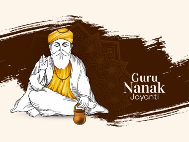 Happy Guru Nanak jayanti sikh festival celebration background vector clipart