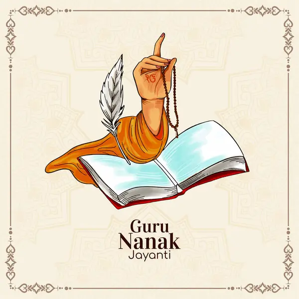 Mutlu Guru Nanak jayanti kültürel Punjabi festivali tebrik kartı vektörü