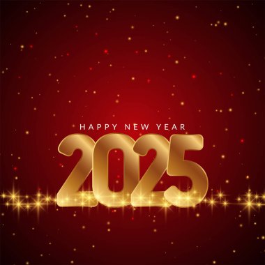 Mutlu yıllar 2025 Modern dekoratif arkaplan vektörü
