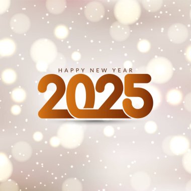 Mutlu yıllar 2025 Bokeh tarzı selamlama arkaplan vektörü