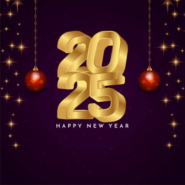 Mutlu yıllar 2025 zarif altın metin vektörüyle şık bir kutlama geçmişi
