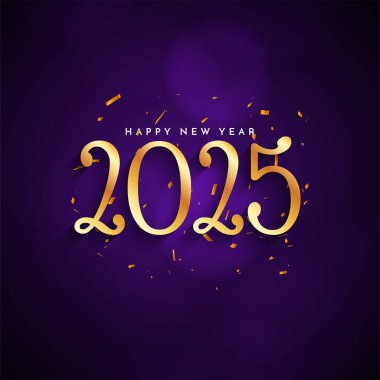 Mutlu yıllar 2025 kutlama tebrik kartı arkaplan vektörü