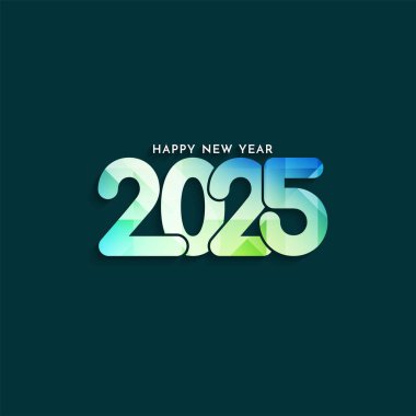 Dekoratif Mutlu yıllar 2025 stil metin arkaplan vektörü