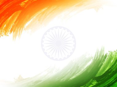 Cumhuriyet Günü vektörü için modern Hindistan bayrağı teması üç renkli arkaplan