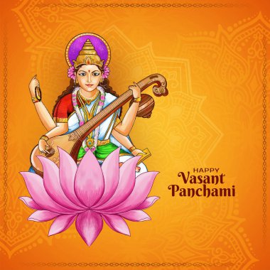 Güzel Mutlu Vasant Panchami Hint kültür festivali arka plan vektörü