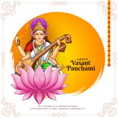 Dini Mutlu Vasant Panchami Hint Festivali arka plan vektörü