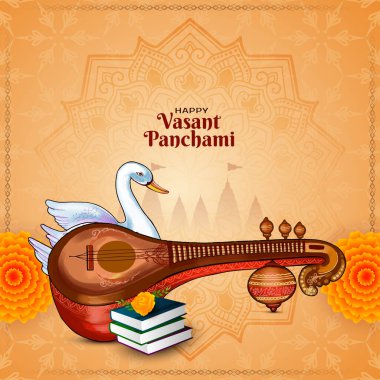 Mutlu Vasant Panchami Hint Kültür Festivali arka plan vektörü