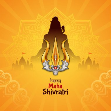 Zarif Mutlu Maha Shivratri Hint Hint festivali arka plan vektörünü selamlıyor