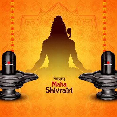 Happy Maha Shivratri Indian cultural festival decorative background vector clipart