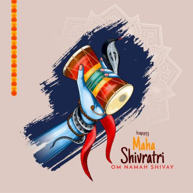 Happy Maha Shivratri Indian cultural festival decorative background vector clipart