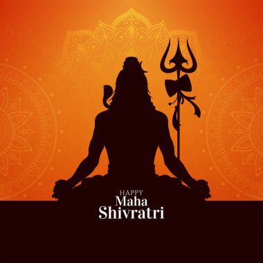 Beautiful Happy Maha Shivratri Hindu Indian festival cultural card vector clipart